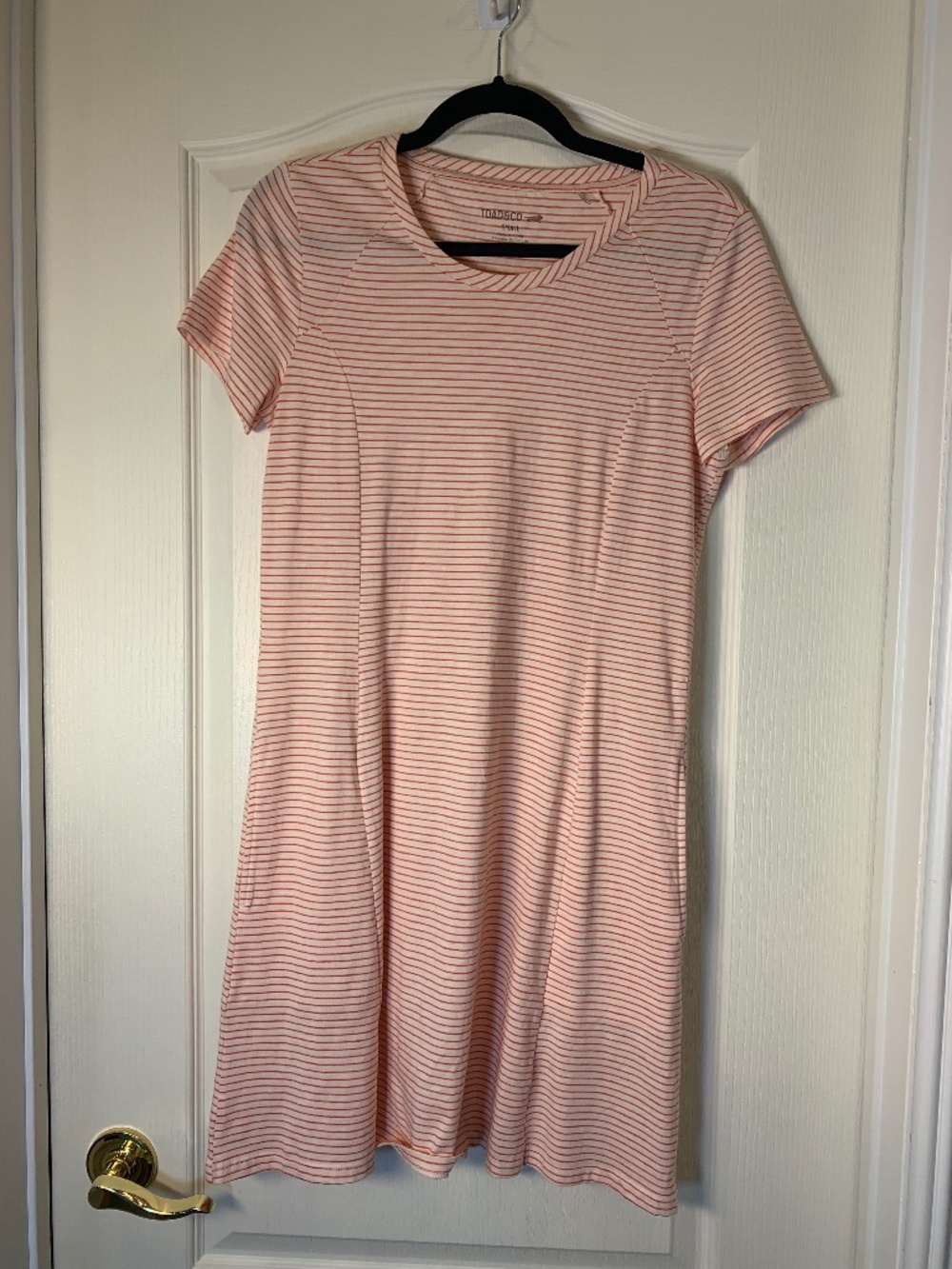 Toad&Co Red White Stripe Travel Dress With Pockets Outdoor Casual Womens Small